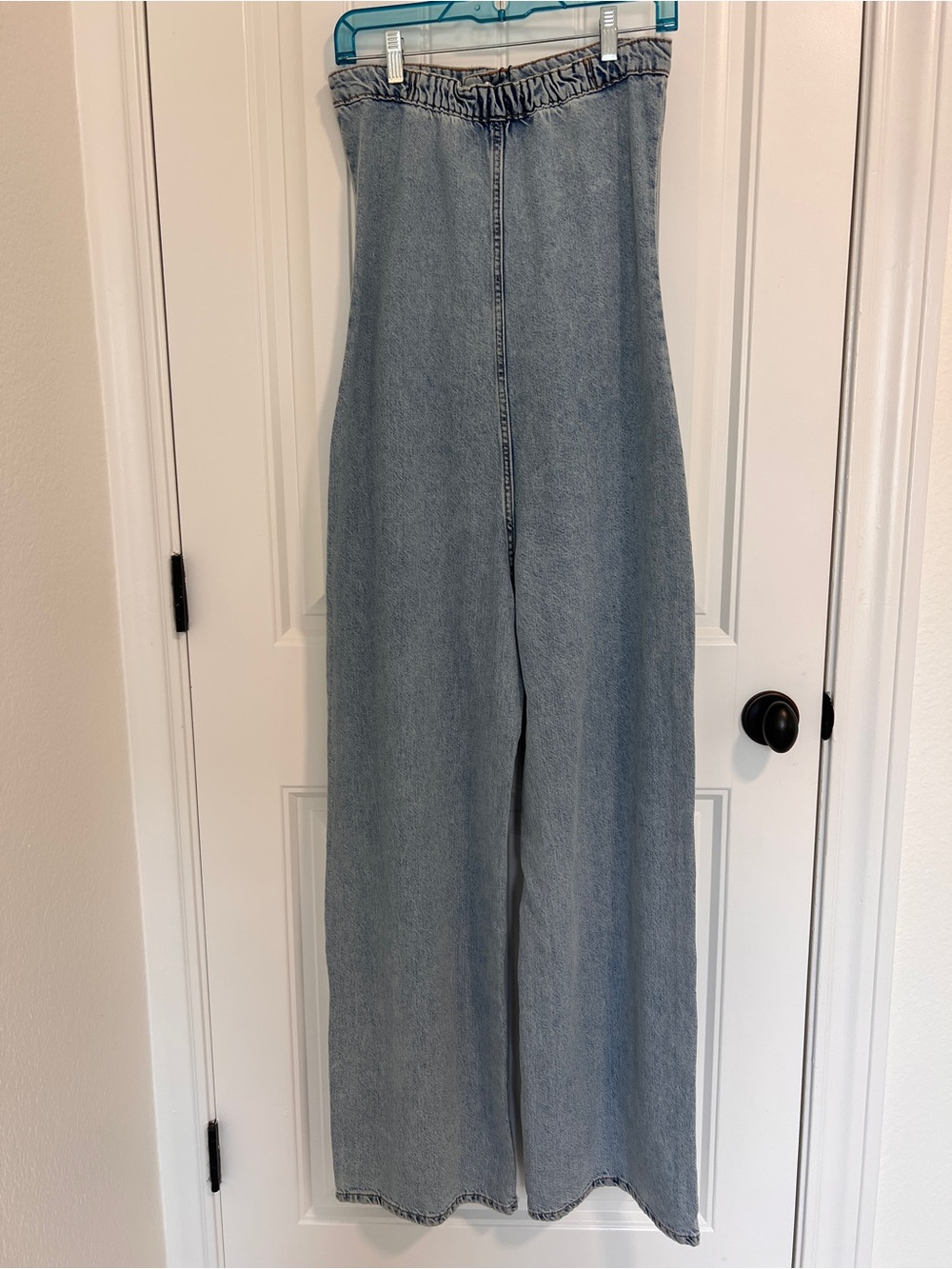 ZARA Light Blue Denim Wide Leg Sleeveless Jumpsuit - Picture 6 of 7
